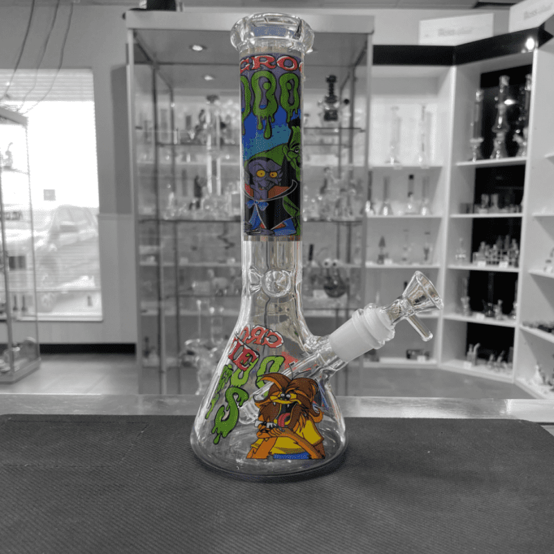 Cartoon Decal Beaker Bong 10" 10" Steinbach Vape SuperStore and Bong Shop Manitoba Canada