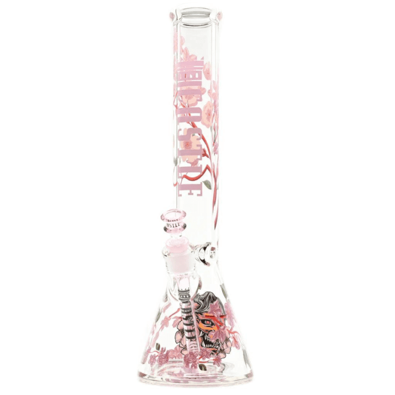 castle glassworks 9mm cherry blossom beaker bong 16 16 9mm w 12mm base steinbach vape superstore and bong shop manitoba canada 40179973062909