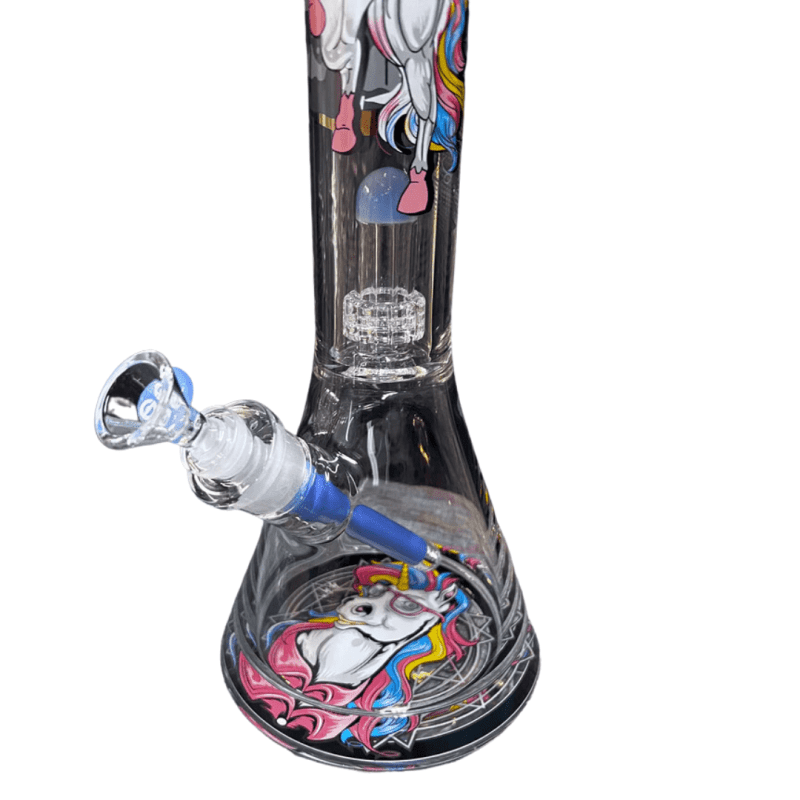 cheech glass 12mm unicorn decal beaker w 15mm base 4lbs steinbach vape superstore and bong shop manitoba canada 40013354664189