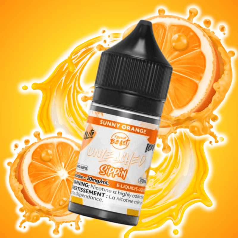 flavor beast unleashed sippin salts sunny orange 30ml 20mg steinbach vape superstore and bong shop manitoba canada 41875072024829