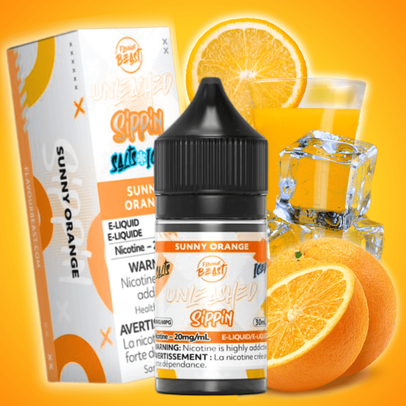 flavor beast unleashed sippin salts sunny orange 30ml 20mg steinbach vape superstore and bong shop manitoba canada 41875072057597