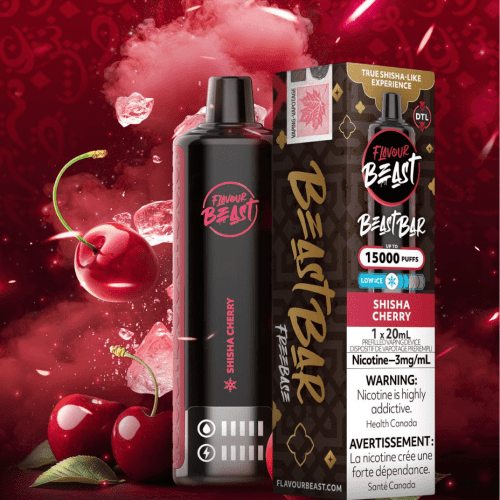 Flavour Beast Beast Bar 15k Disposable Vape-Shisha Cherry 3mg / 15000 Puffs Steinbach Vape SuperStore and Bong Shop Manitoba Canada