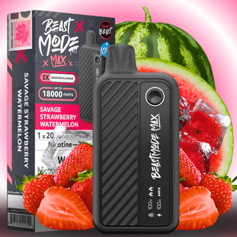 flavour beast beast mode max 18k disposable savage strawberry watermelon 20ml 18000 puffs steinbach vape superstore and bong shop manitoba canada 42008206508285