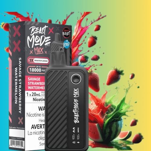 flavour beast beast mode max 18k disposable savage strawberry watermelon 20ml 18000 puffs steinbach vape superstore and bong shop manitoba canada 42008206541053