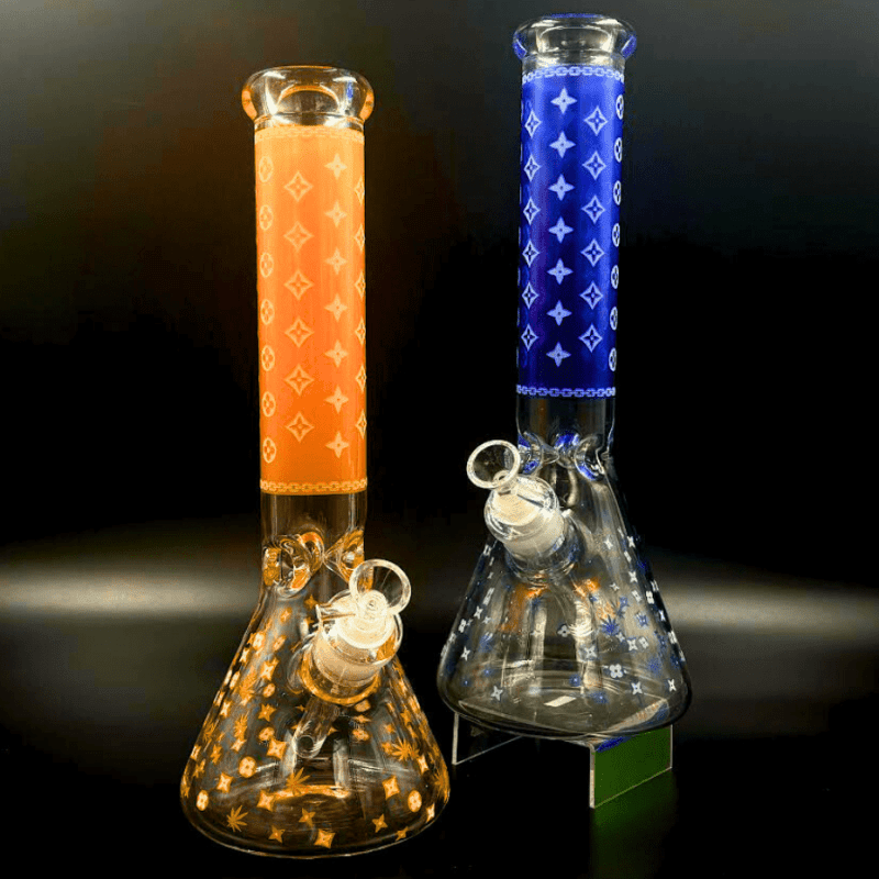 lv pattern 7mm beaker bong glow in the dark 14 5 steinbach vape superstore and bong shop manitoba canada 41768648474877