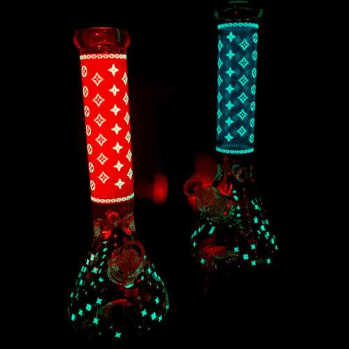 lv pattern 7mm beaker bong glow in the dark 14 5 steinbach vape superstore and bong shop manitoba canada 41768659943677