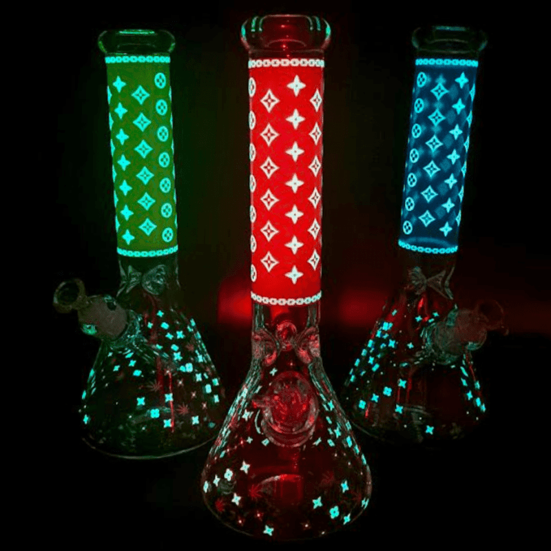 lv pattern 7mm beaker bong glow in the dark 14 5 steinbach vape superstore and bong shop manitoba canada 41775187558653