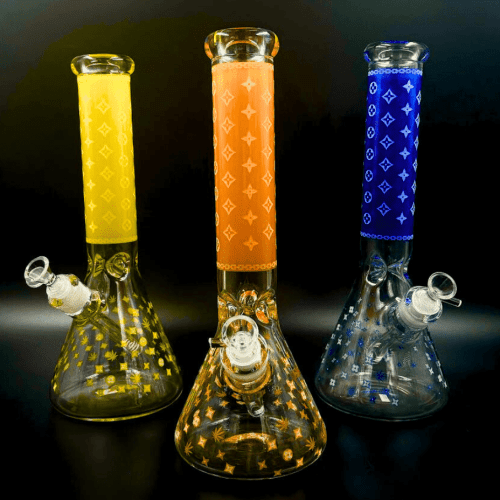 lv pattern 7mm beaker bong glow in the dark 14 5 steinbach vape superstore and bong shop manitoba canada 41775187656957