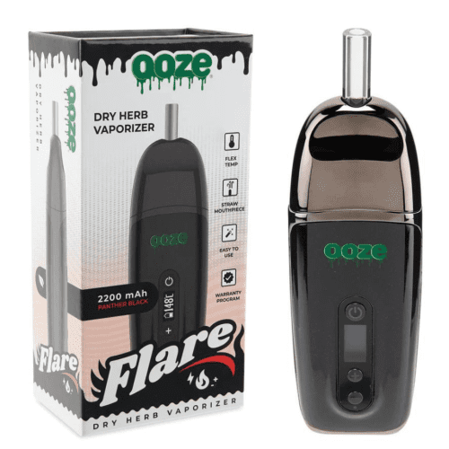 Ooze Flare Dry Herb Vaporizer Panther Black Steinbach Vape SuperStore and Bong Shop Manitoba Canada