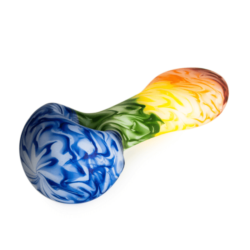 red eye glass frosted rainbow spoon hand pipe 4 5 steinbach vape superstore and bong shop manitoba canada 40013305643261