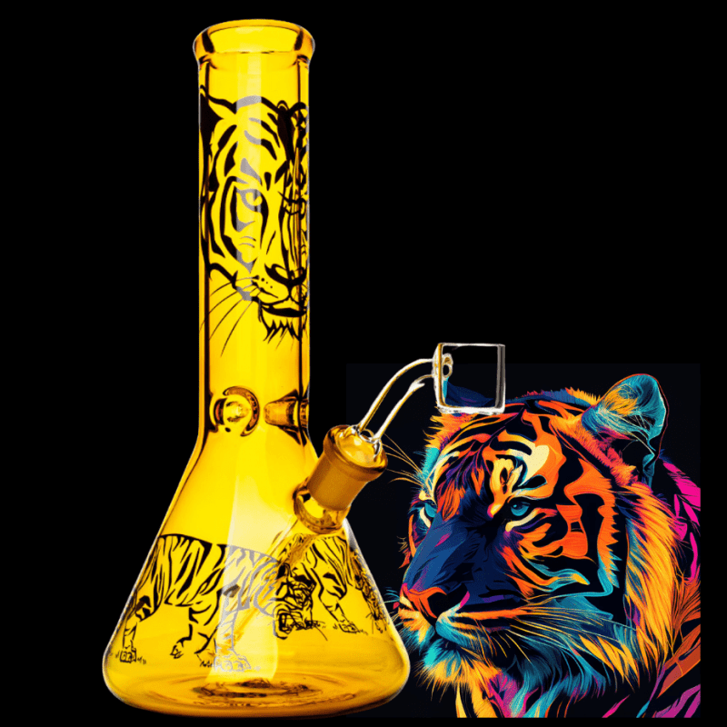 red eye glass honey gold tiger beaker base concentrate rig 8 5 steinbach vape superstore and bong shop manitoba canada 40011066048765