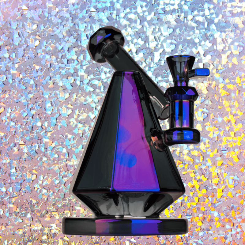 Red Eye Glass Metallic Terminator Finish Pegasus Pyramid Bong 8" 8" / Blue Steinbach Vape SuperStore and Bong Shop Manitoba Canada