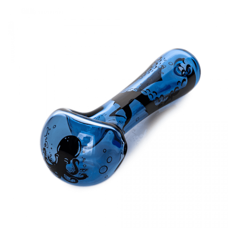 red eye glass sapphire blue octopus hand pipe 4 5 steinbach vape superstore and bong shop manitoba canada 40169321005309