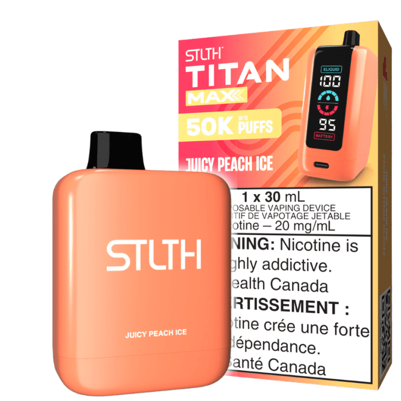 stlth titan max 50k disposable vape juicy peach ice 50000 puffs steinbach vape superstore and bong shop manitoba canada 42023648493821