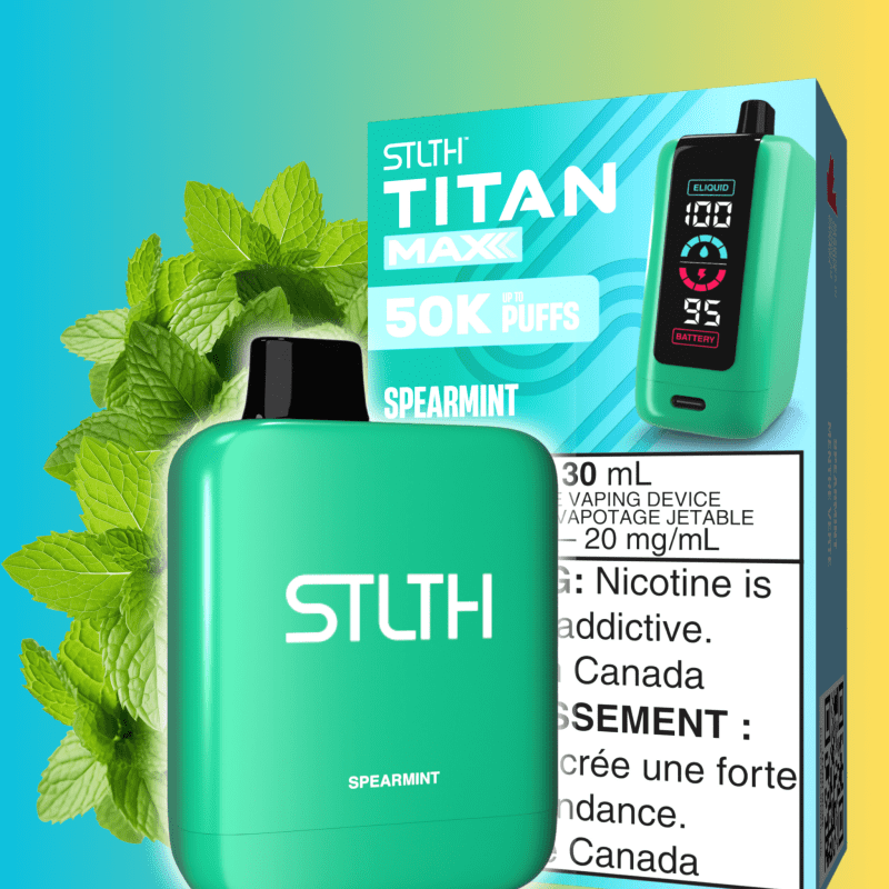 stlth titan max 50k disposable vape spearmint 50000 puffs steinbach vape superstore and bong shop manitoba canada 42046209130749